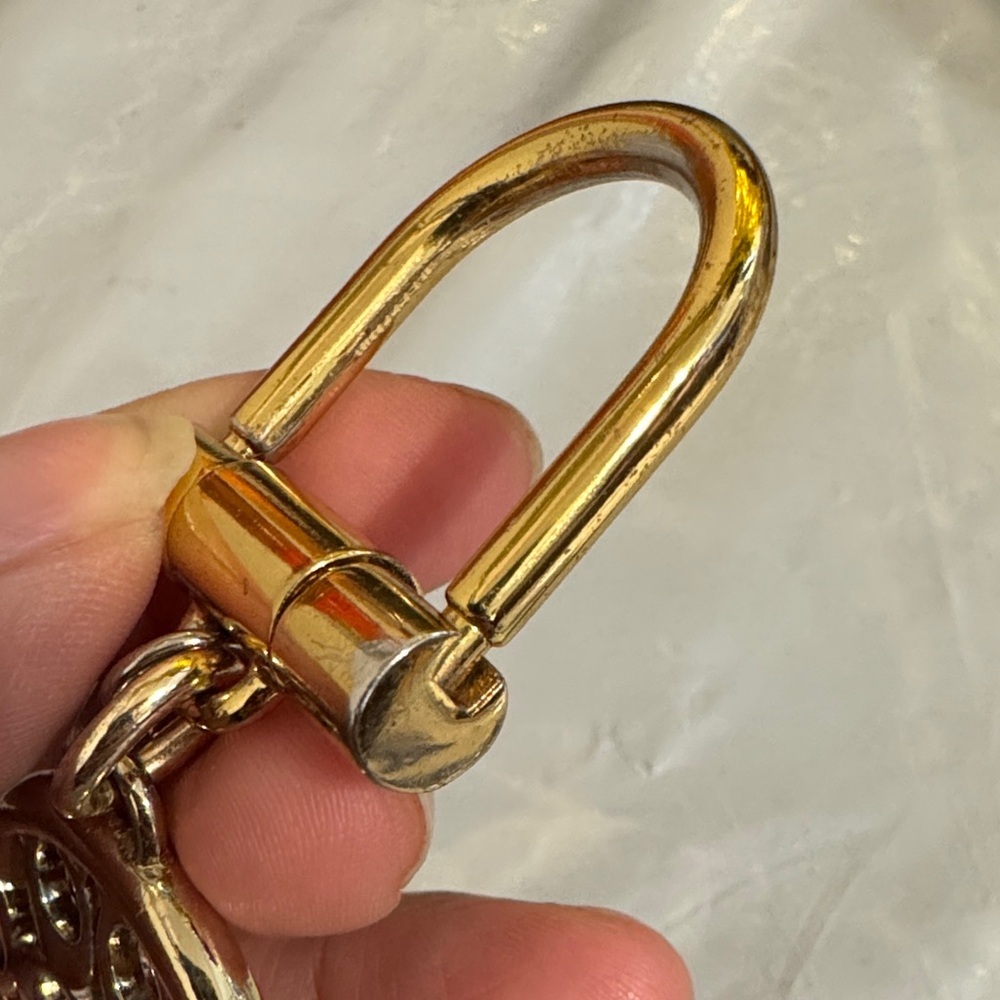 Coach Gold-Tone Crystal Logo Keychain Key & Card Holder Charm - Picture 8 of 8